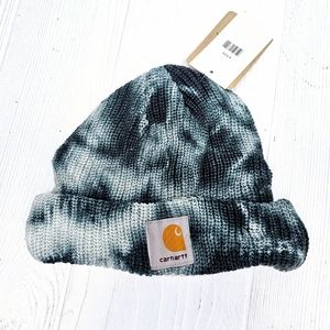 Carhartt Dark Blue and White Tie Dye Beanie